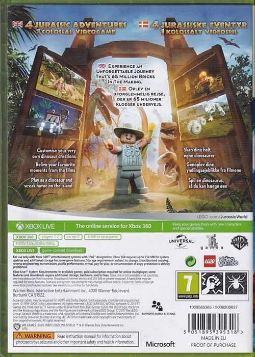 LEGO Jurassic World - XBOX 360 (B Grade) (Used) (Eng)